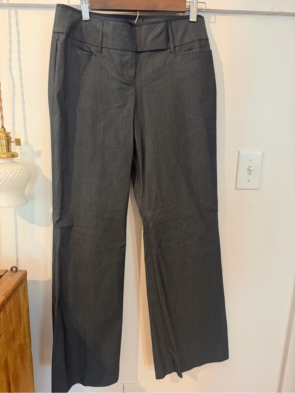 LOFT Marisa Trouser Dark Charcoal Straight-Leg Pants